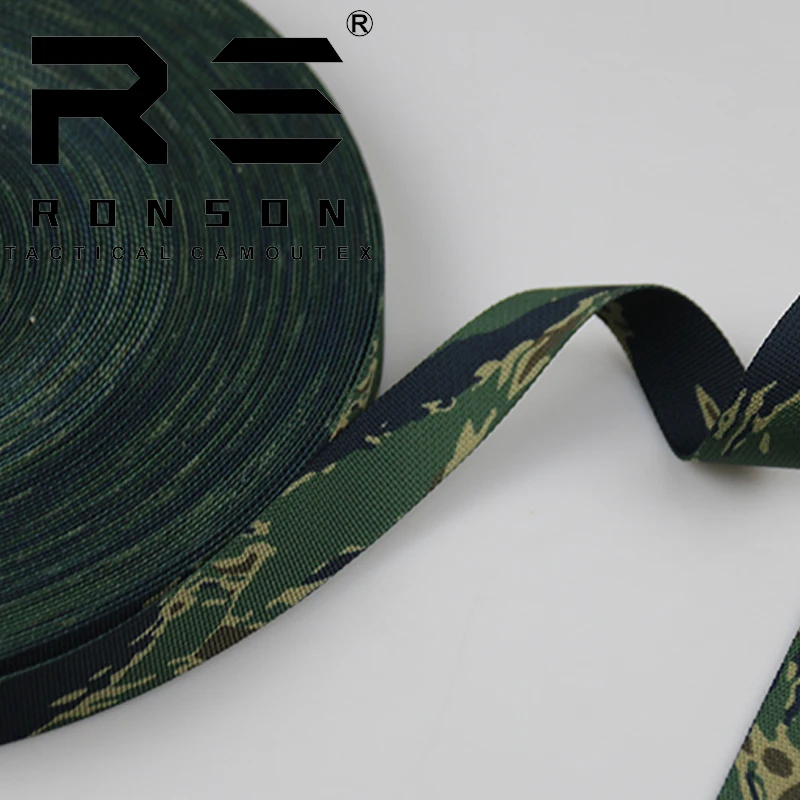 Cinta camuflaje táctica de nylon rayas tigre azul-negro para mochila - imagen 2