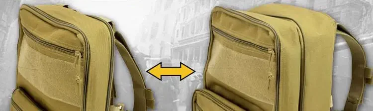 Detalle del sistema Molle para añadir accesorios