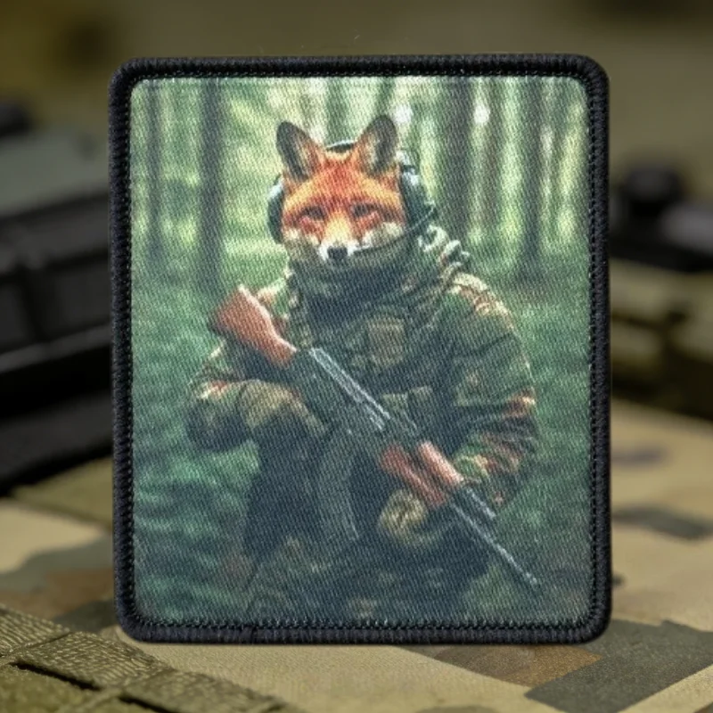 Parche táctico Soldado Zorro con gancho y bucle para ropa - imagen 2