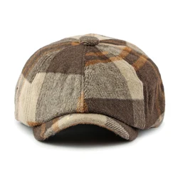 Boina tweed británica taxista detective retro de espiga