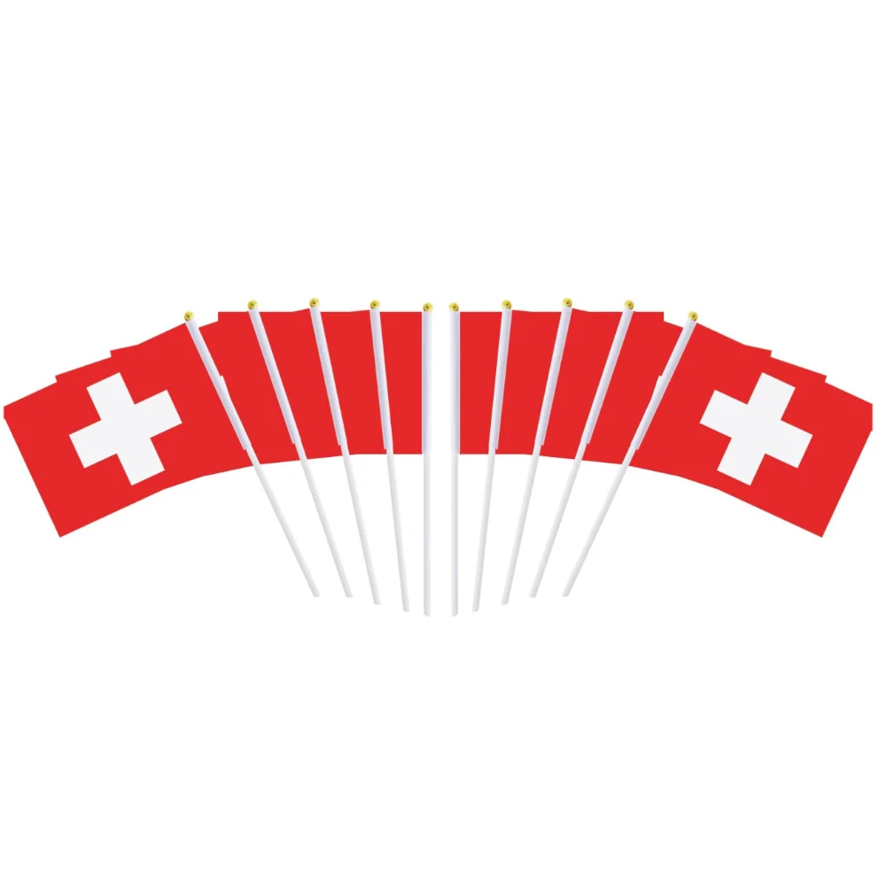 Bandera nacional Suiza de mano – Estandarte país europeo - imagen 2