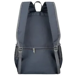 Mochila plegable ligera resistente, bolsillo trasero con cremallera
