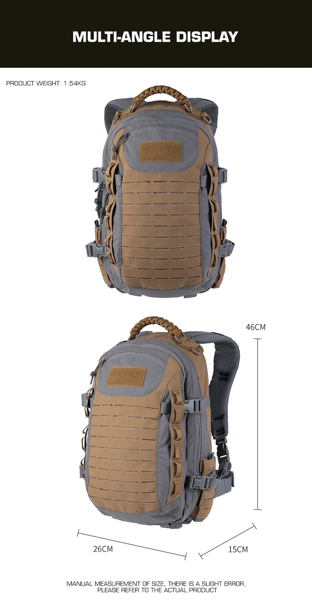 Mochila en uso para exteriores