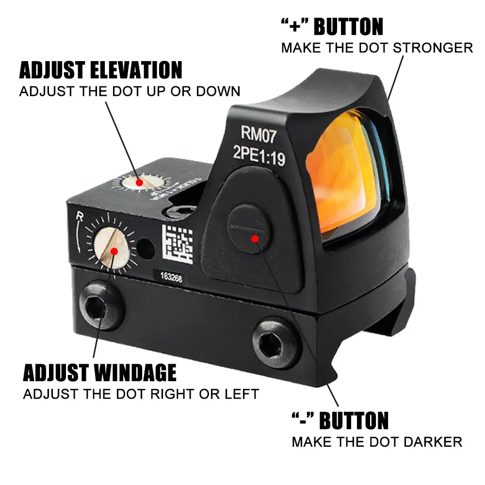 RM SR mira de punto rojo en riel Picatinny, aluminio compacto - imagen 3