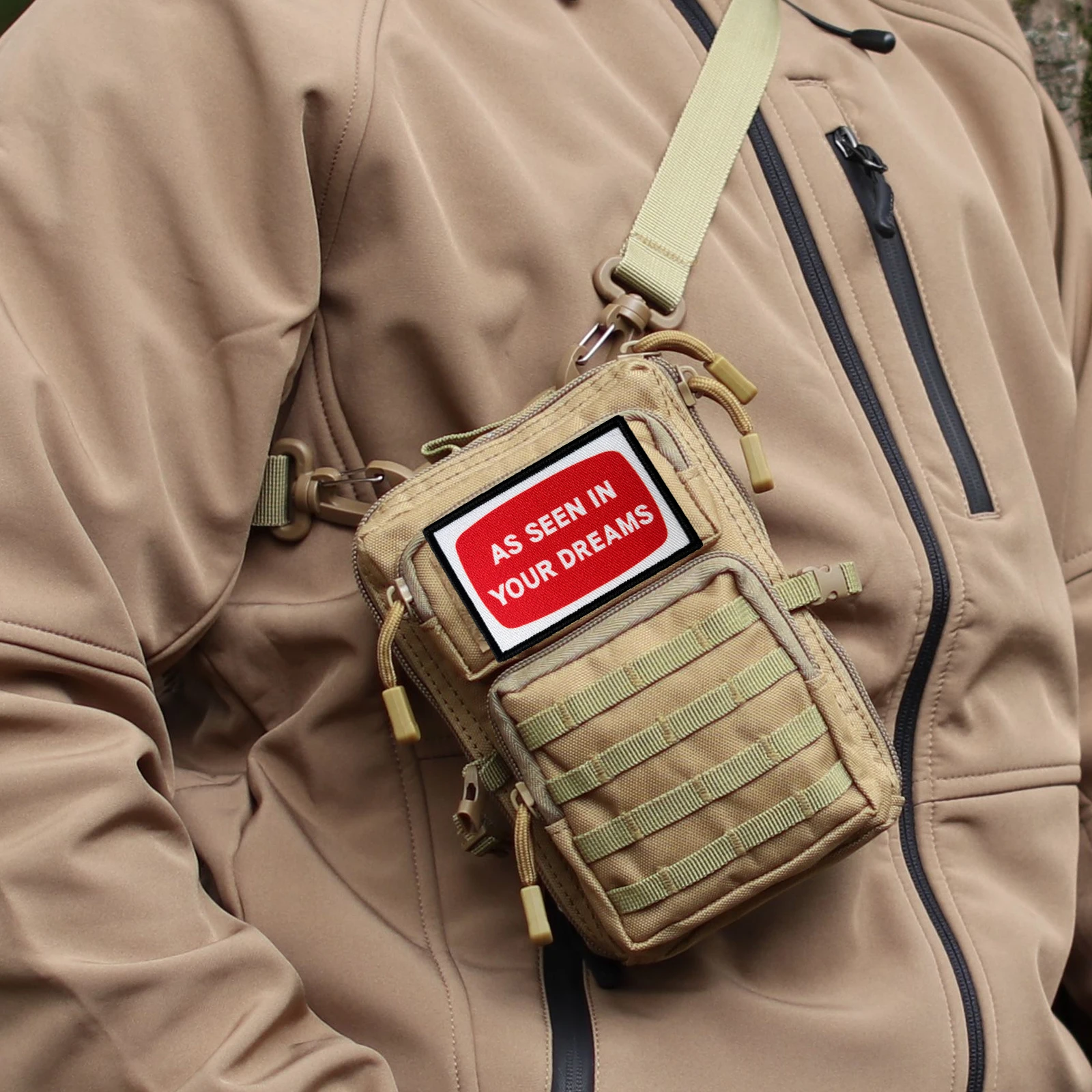Parche táctico MOLLE con velcro – Diseño meme para mochila y uniforme - imagen 2
