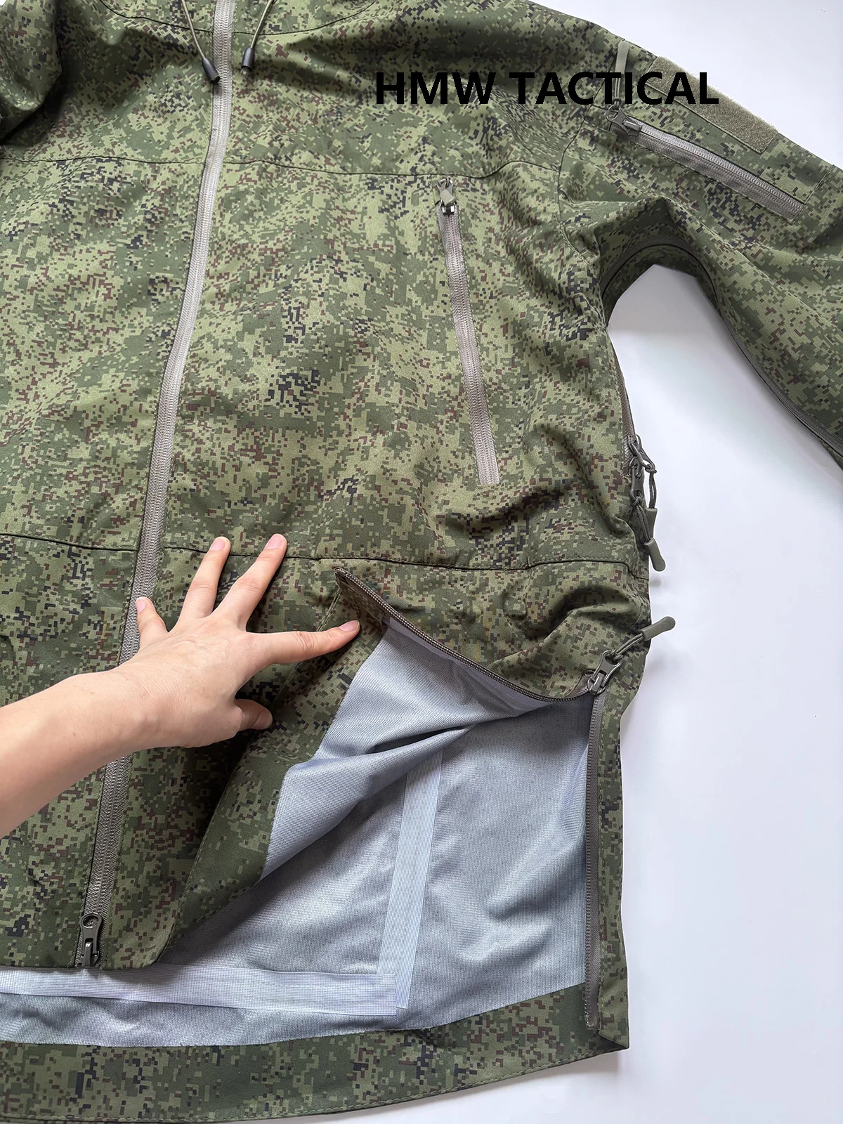 Uniforme de combate EMR de camuflaje impermeable con capucha verde - imagen 3