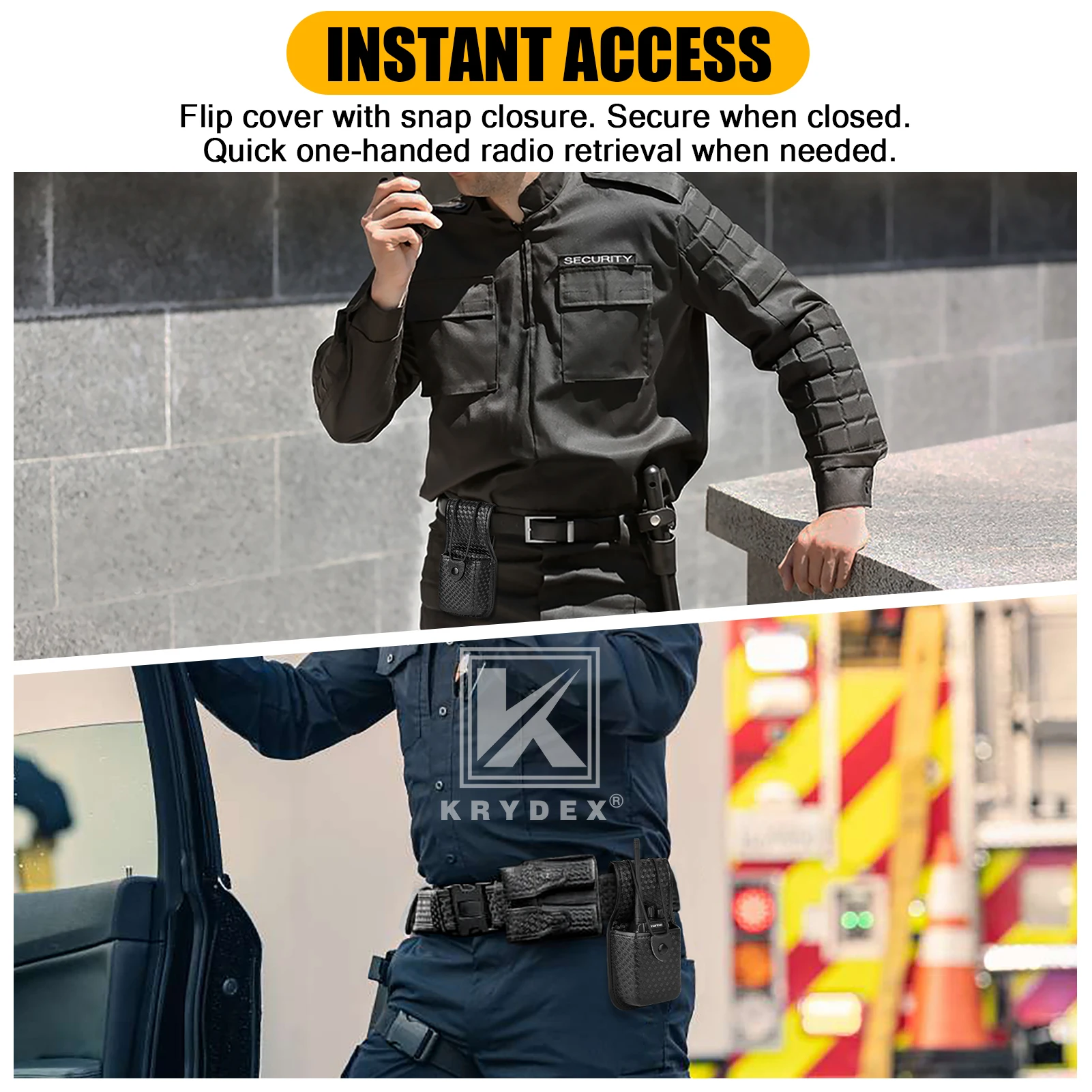 Funda táctica KRYDEX para radio – Portarriesgo para cinturón - imagen 4