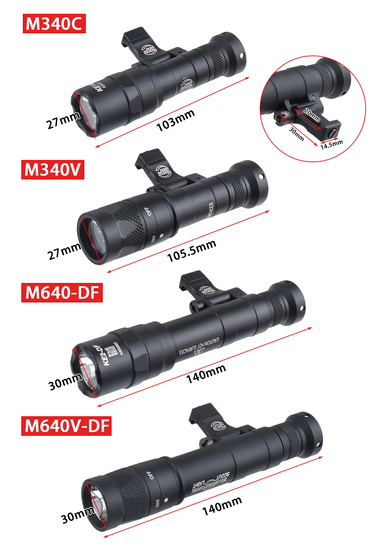 Linterna táctica Surefire LED alta potencia infrarroja estroboscópica - imagen 4