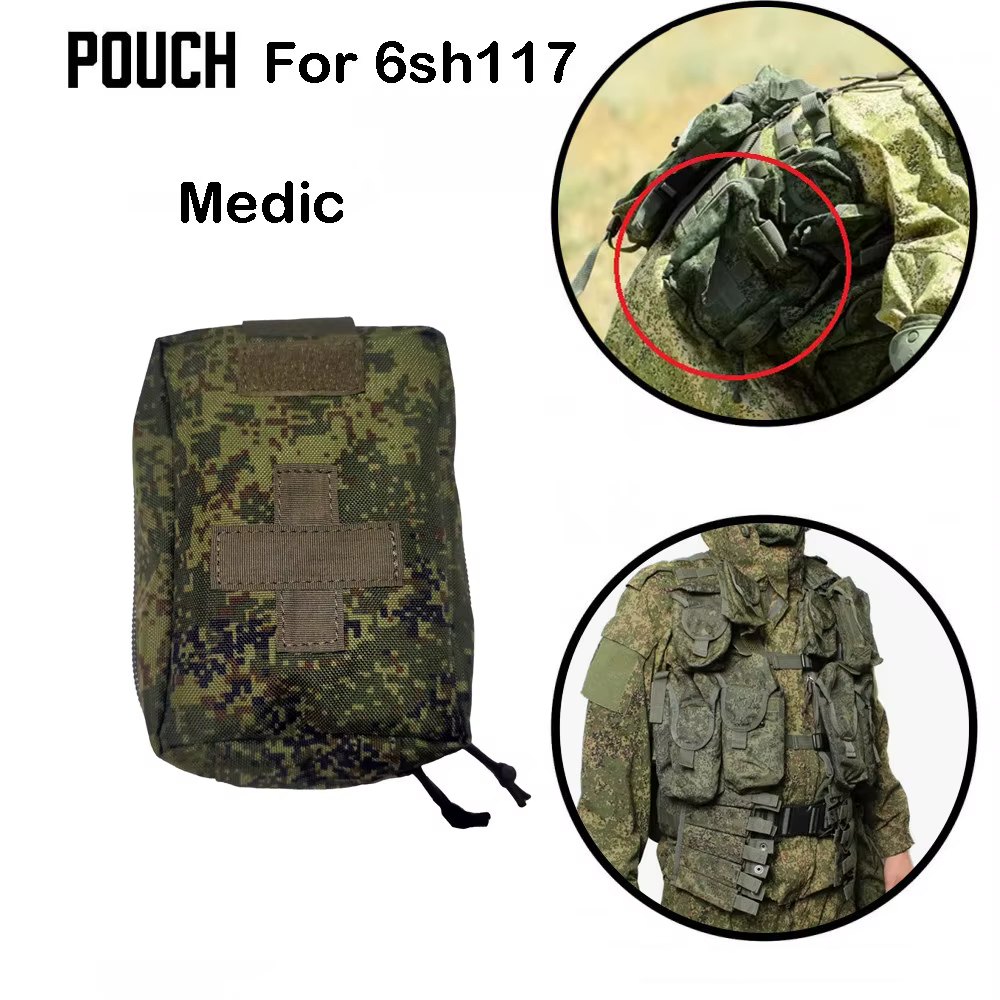 Botiquín táctico MOLLE camuflaje EMR/ATFG para chaleco militar