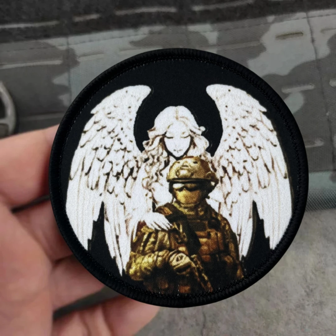 Parche táctico MOLLE con velcro insignia ángel militar - imagen 3
