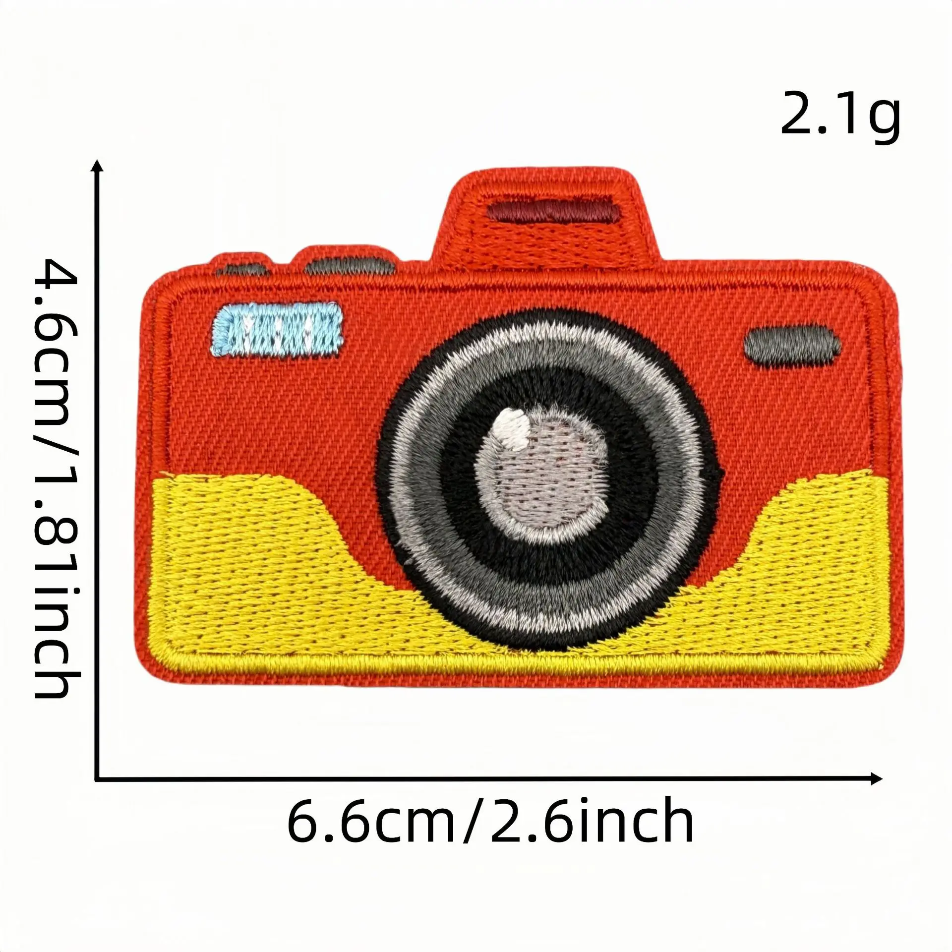 Parche bordado cámara retro colorido estilo Minicam para ropa