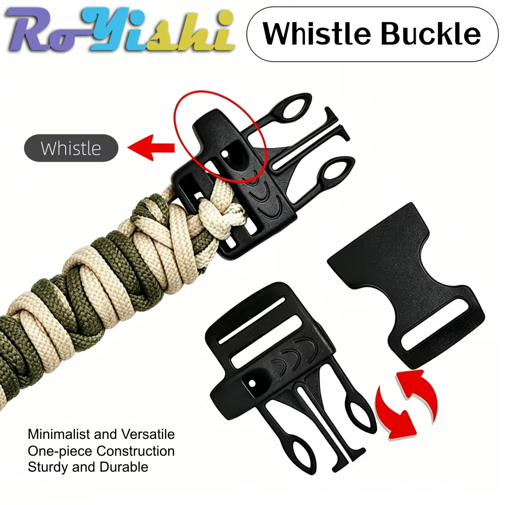 Silbato de supervivencia para hebilla táctica paracord - imagen 2