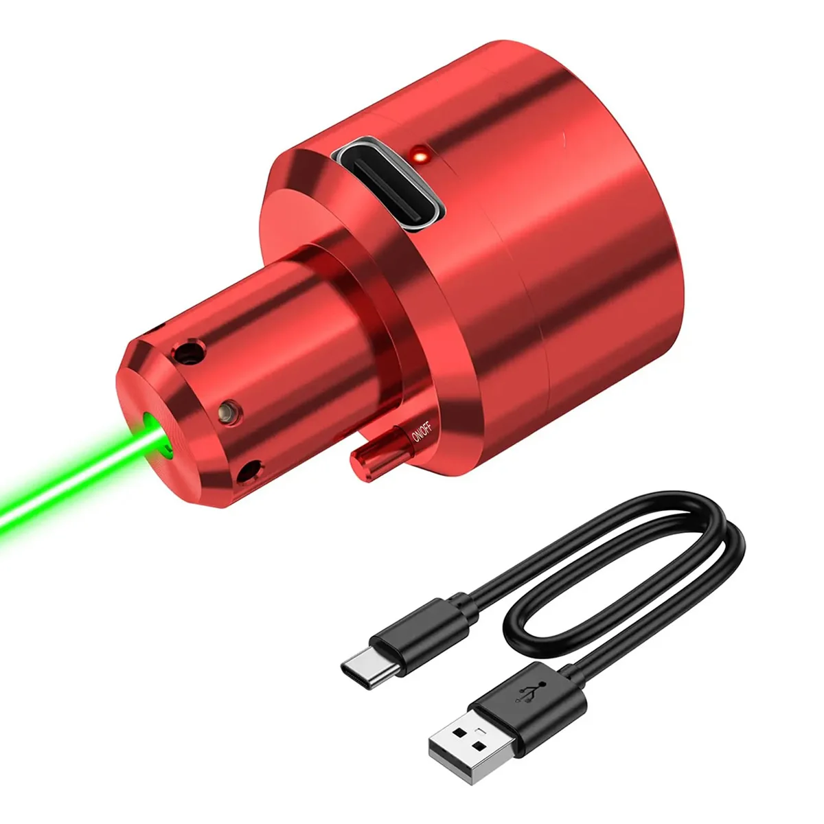 Mira láser táctica verde y roja recargable con base magnética
