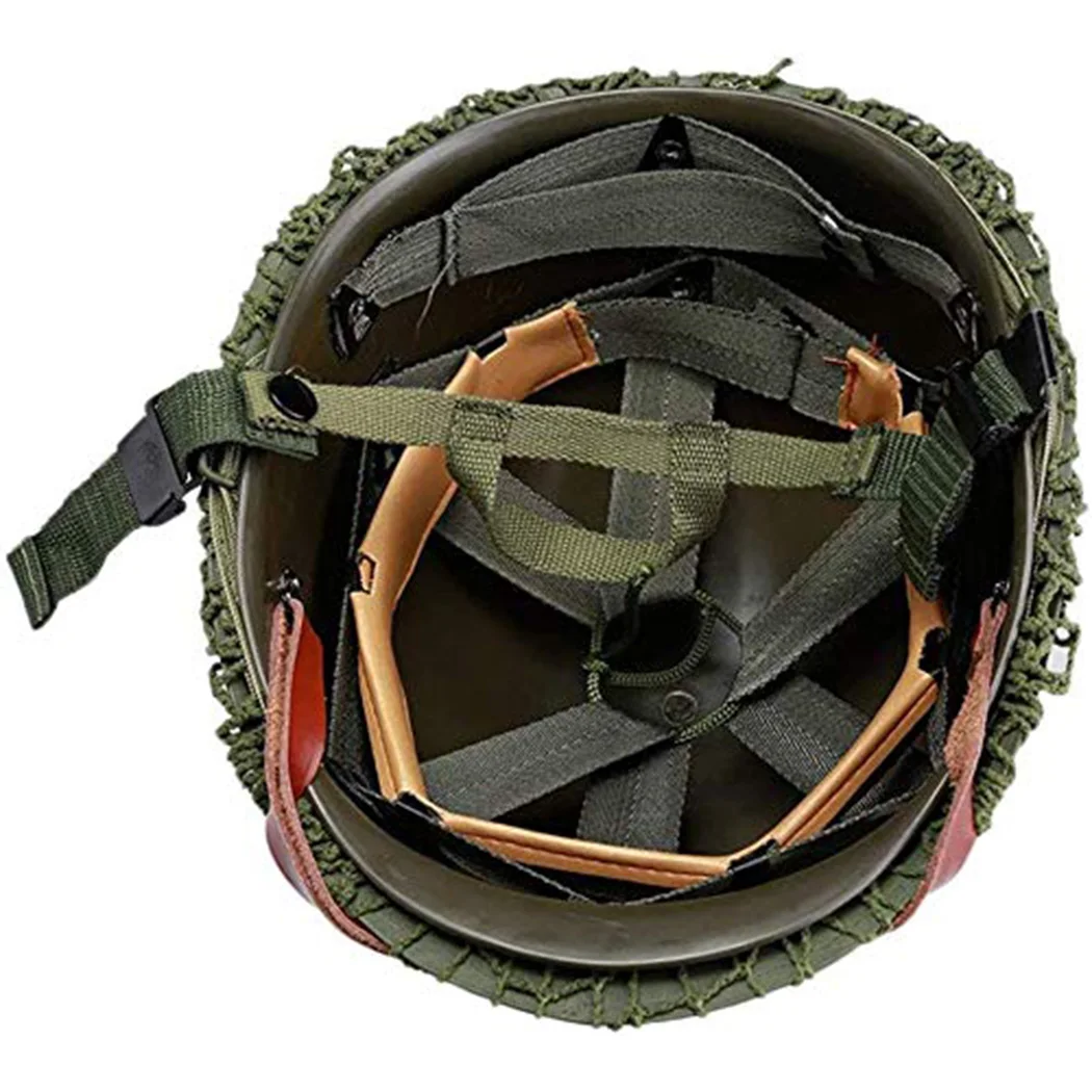 Ejército EE.UU. casco M1 WW2 verde con correa roja para Airsoft - imagen 2