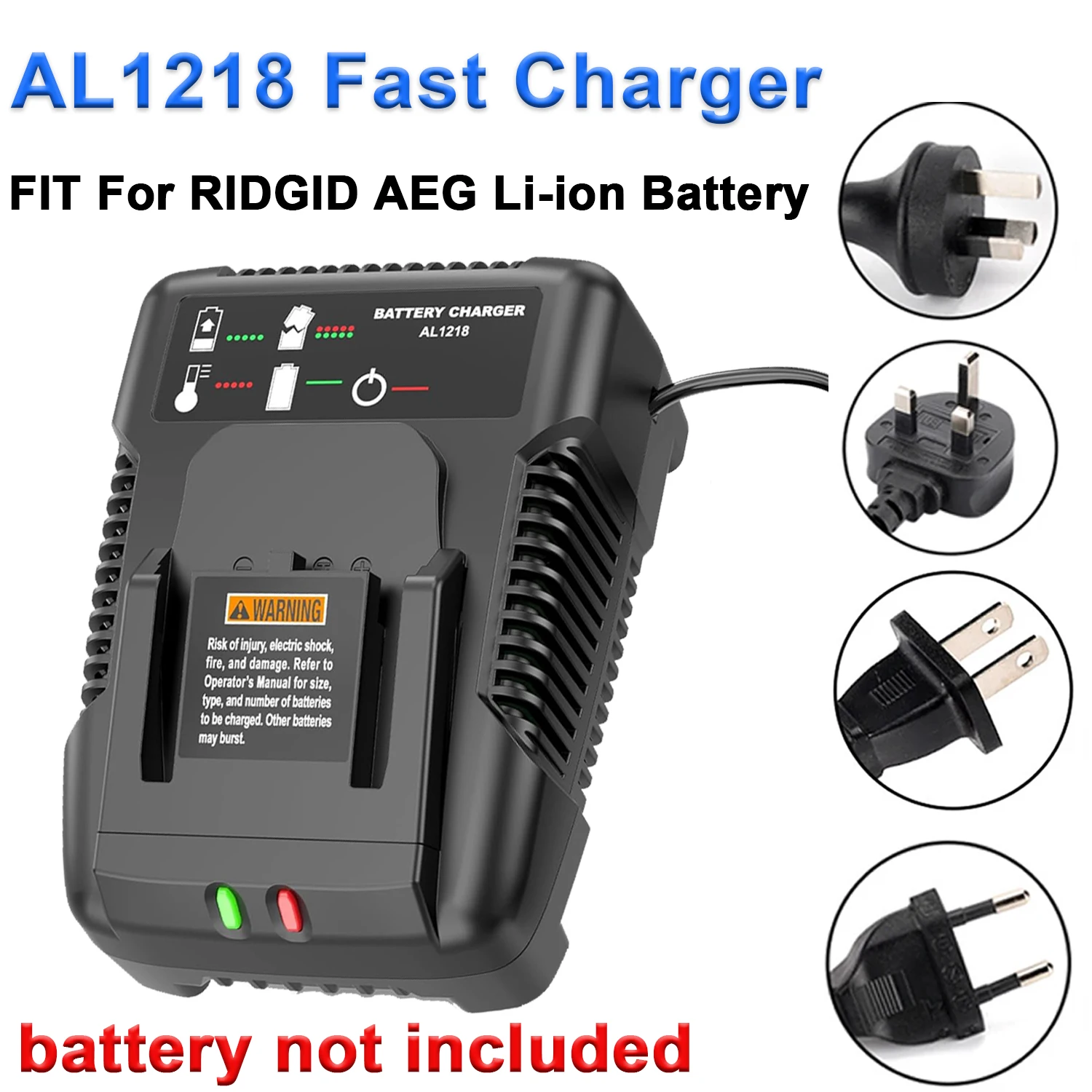 Cargador rápido compatible NiCad/Li-Ion para AEG y RIDGID - imagen 4