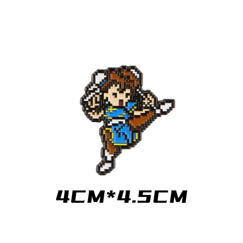 Parches de Vega y Chunli en metal