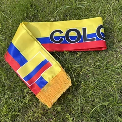 Sky Flag bufanda satén bandera Colombia doble cara con borlas