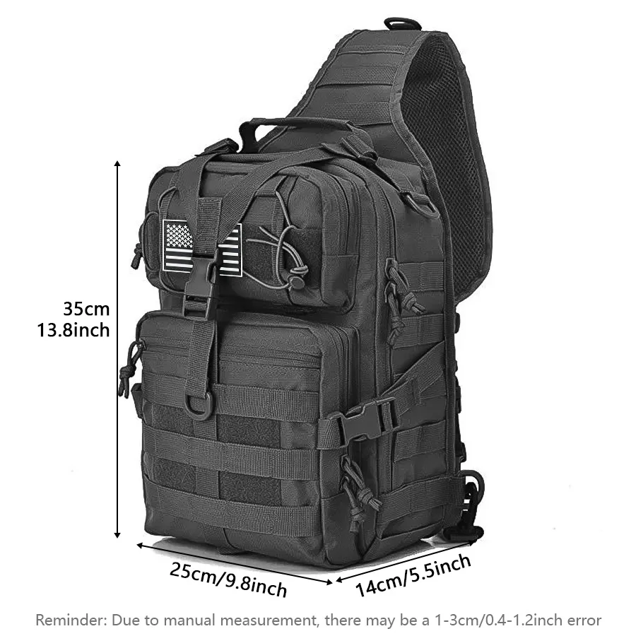 Bolso de pecho táctico Oxford gran capacidad con correa compresión - imagen 2