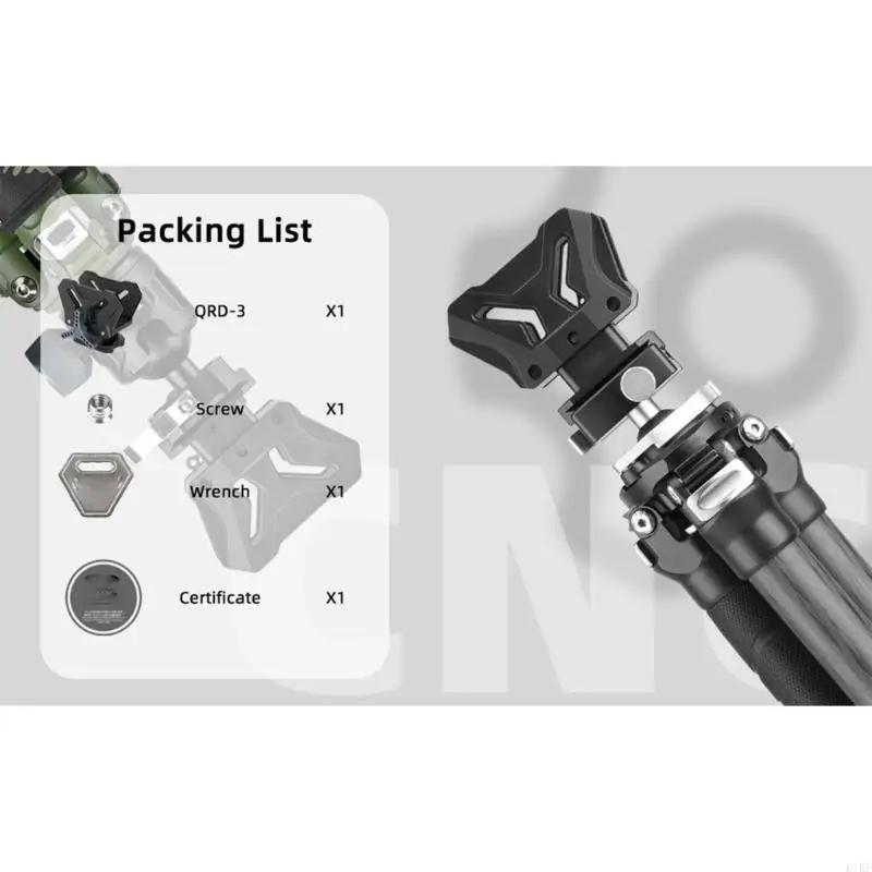 Adaptador de abrazadera para trípode en aleación de aluminio