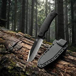 Cuchillo de hoja fija táctico con funda para camping y senderismo