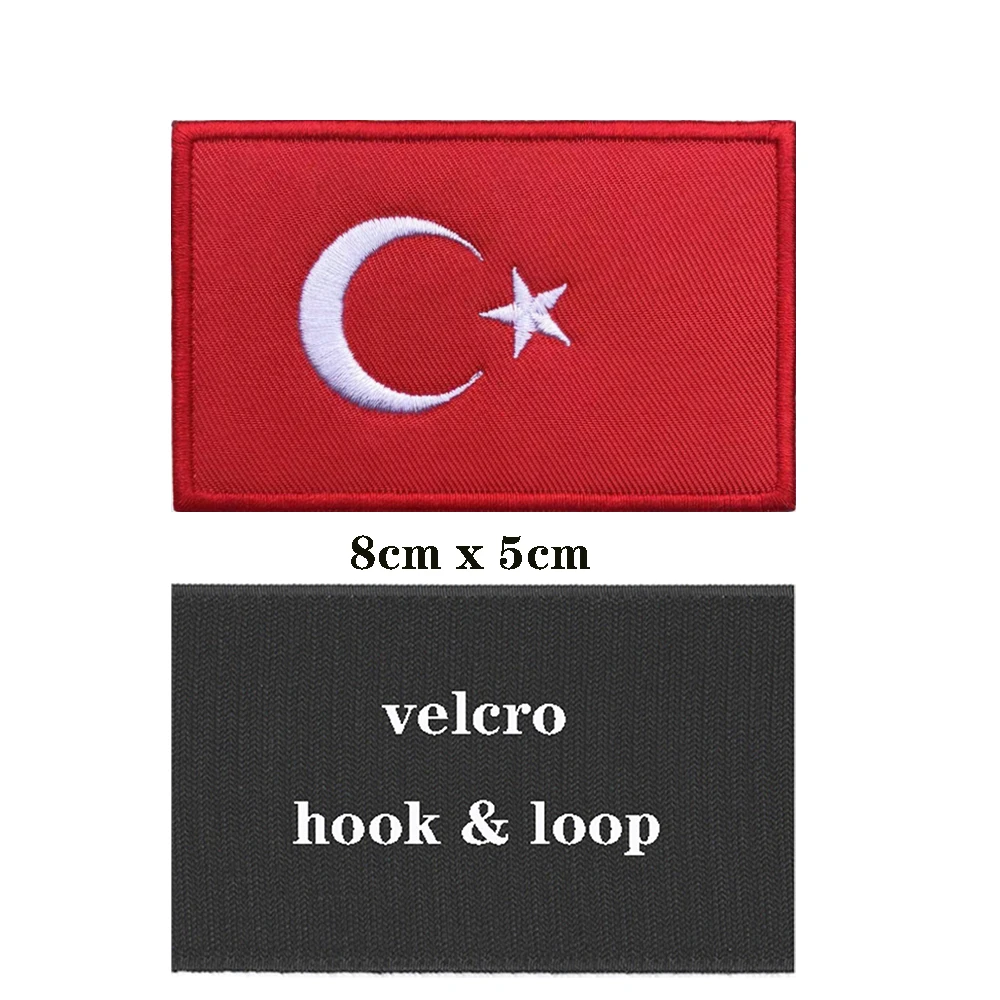 Parche bordado bandera turca con velcro