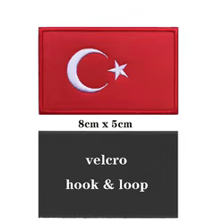 Parche bordado bandera turca con velcro