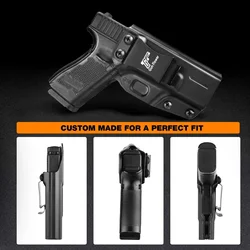 Funda IWB de polímero para Glock, con clip metálico, diestra