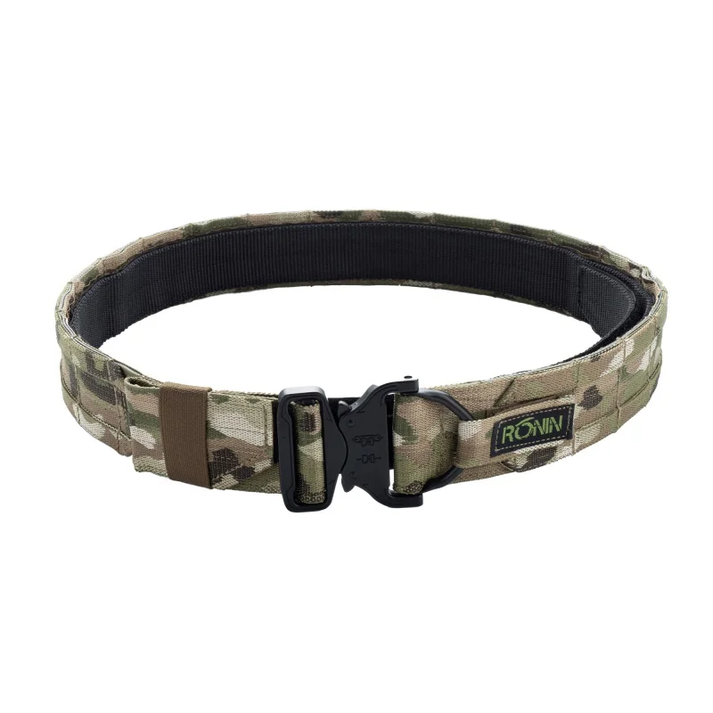 Cinturón táctico estilo Ronin MOLLE doble capa para caza outdoor
