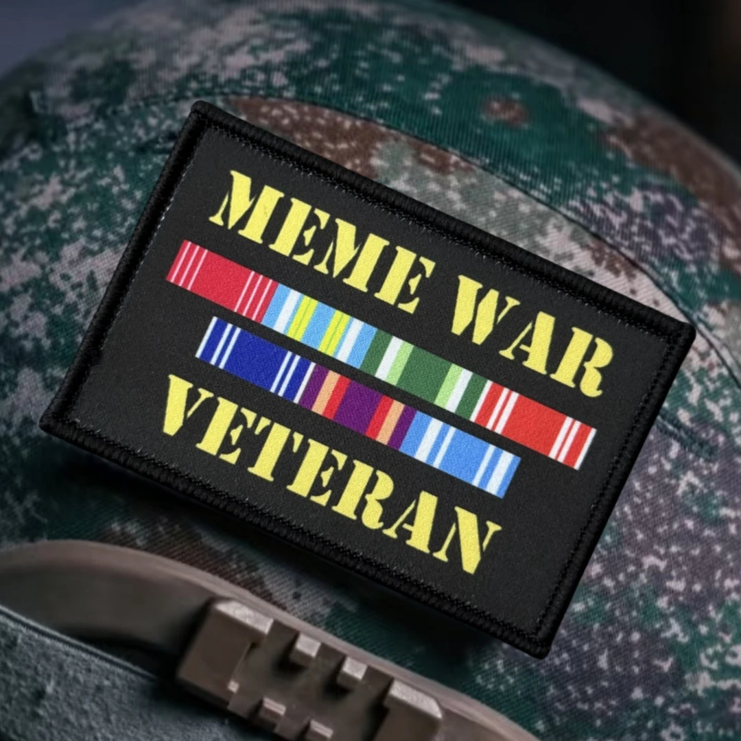 Parche táctico bordado meme veterano moral con velcro - imagen 3