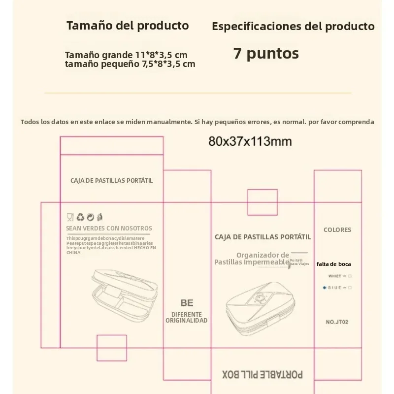 Pastillero semanal portátil de doble compartimento para viaje - imagen 2