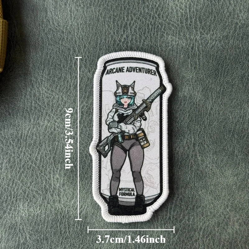 Parche táctico anime chica con rifle, orejas de gato y gancho-bucle