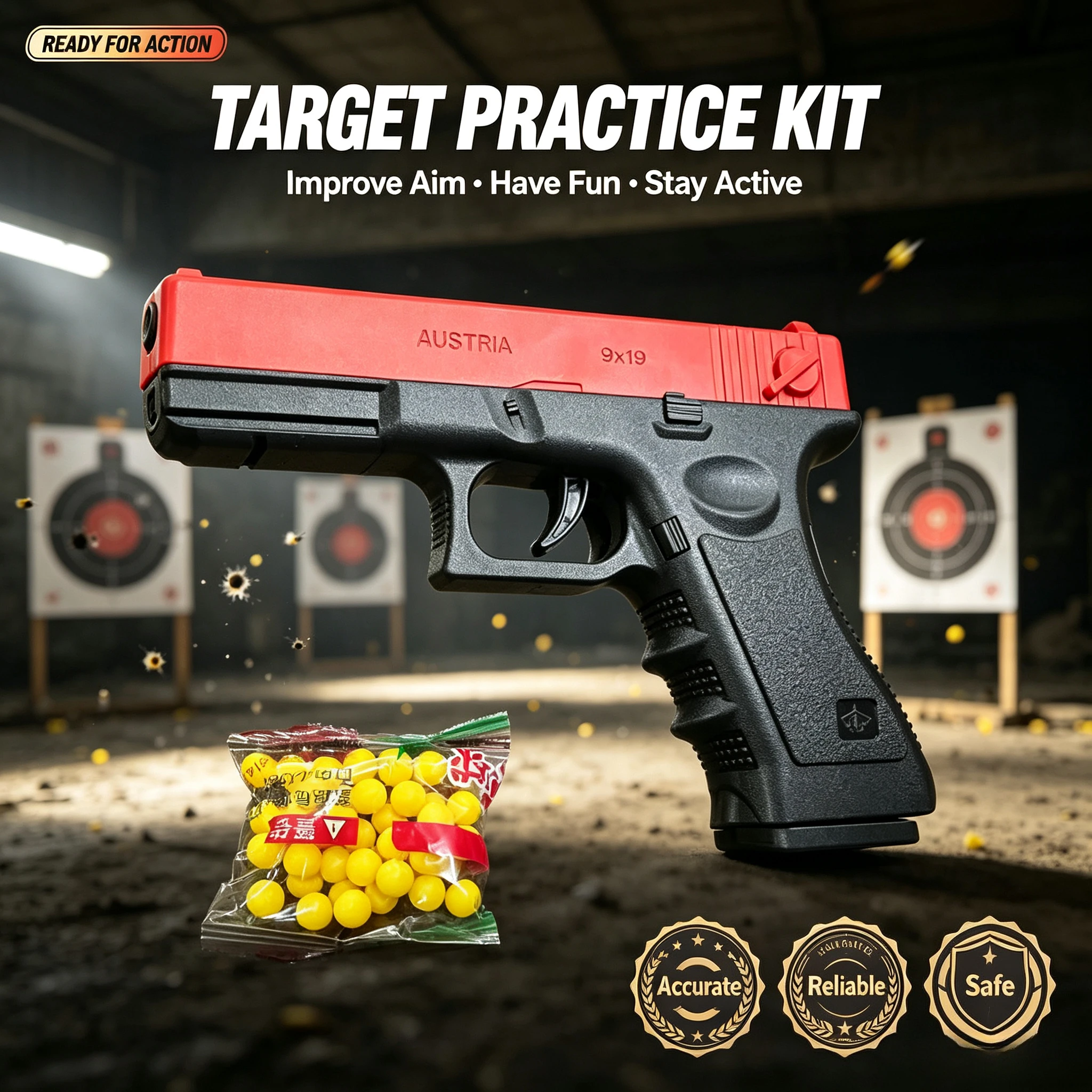 Pistola de airsoft con láser y cargador inferior manual para niños - imagen 2