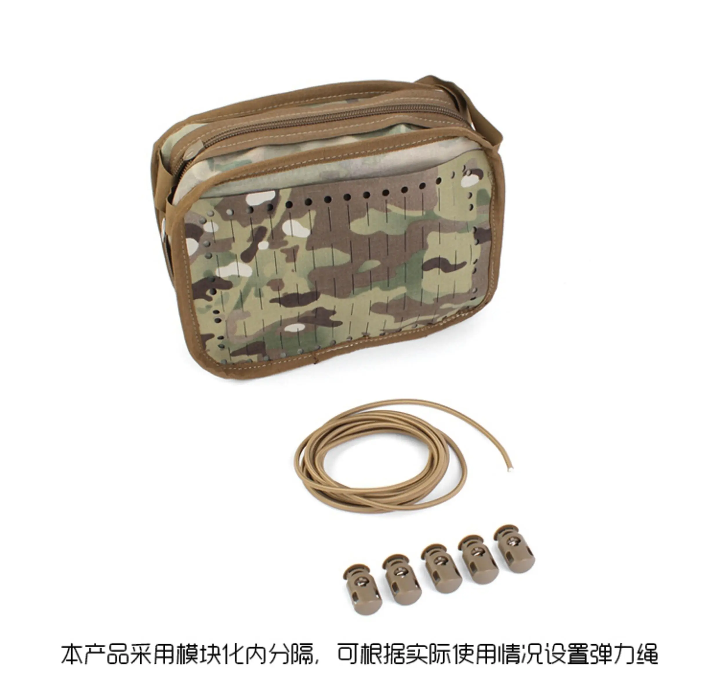 Vista frontal y modular de la bolsa abdominal