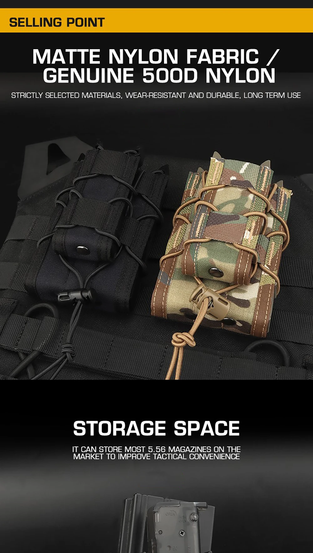 Bolsa MOLLE compacta para dos tipos de cargadores