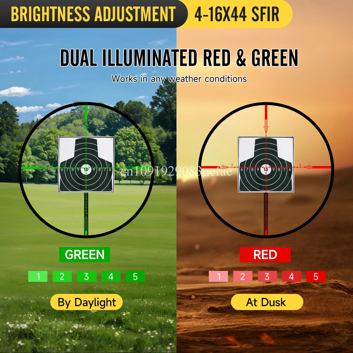 Mira telescópica táctica SFIR rojo verde iluminación con bloqueo rifle - imagen 4