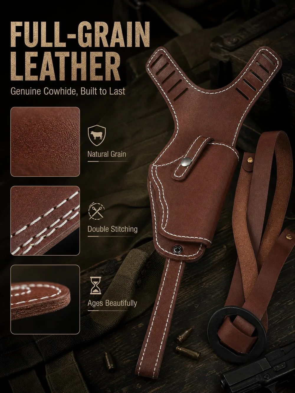 Acabado y textura del cuero retro