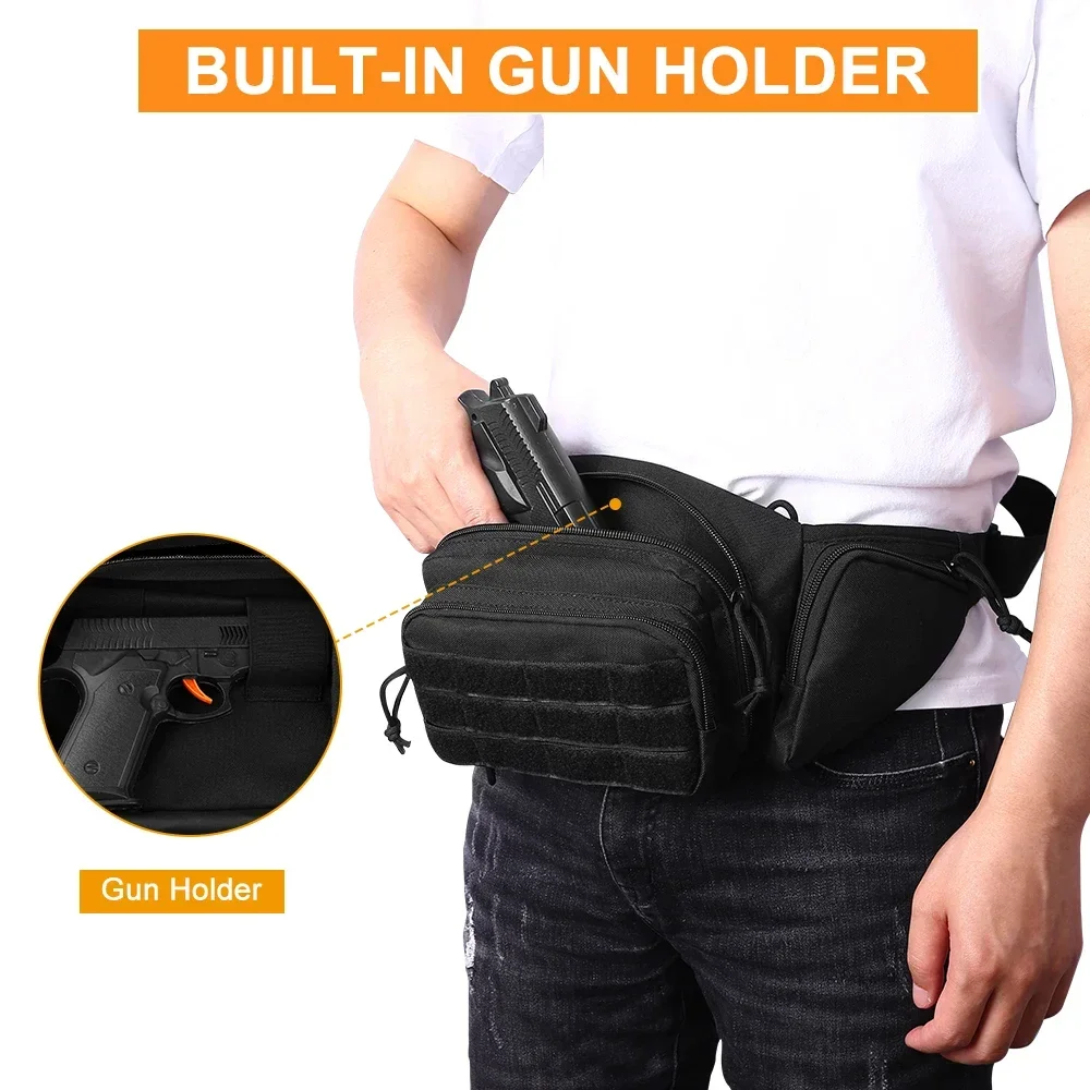 Riñonera táctica con funda oculta para pistola y bandolera - imagen 5