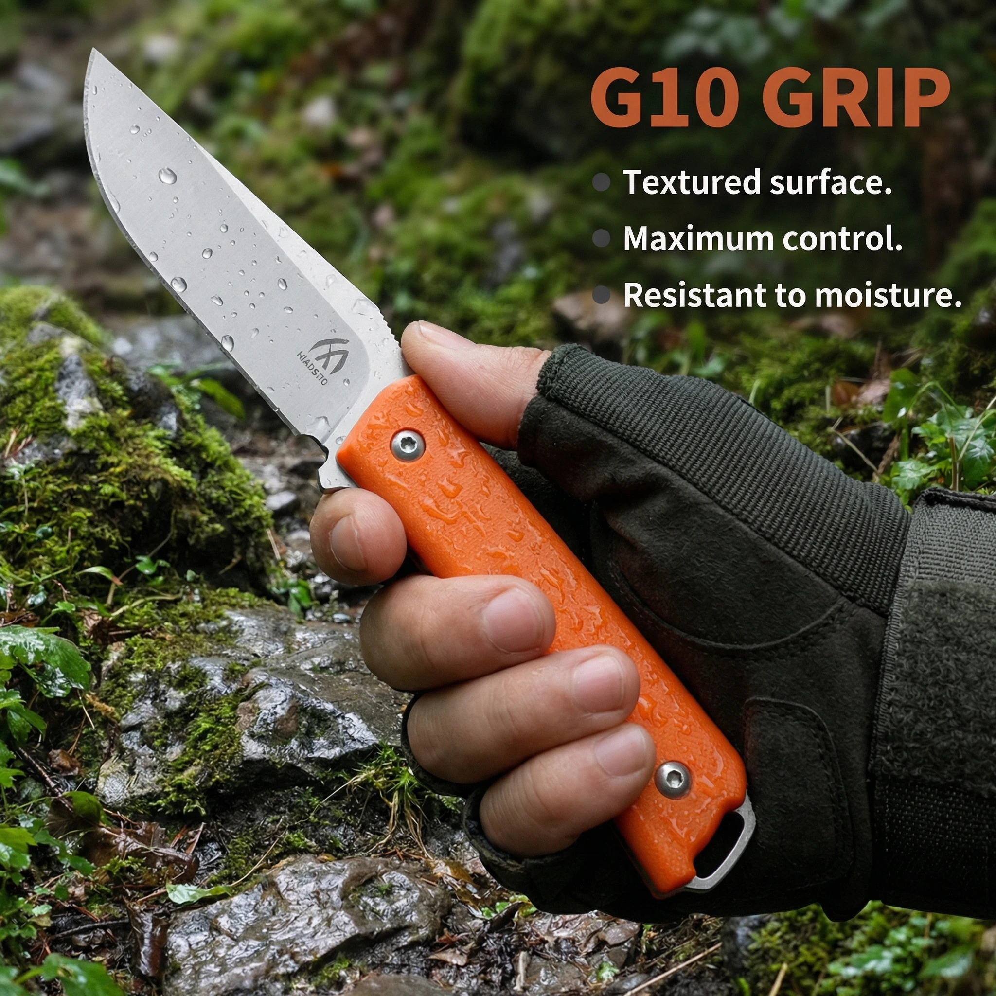 Cuchillo fijo táctico con mango G10 y funda para al aire libre - imagen 5