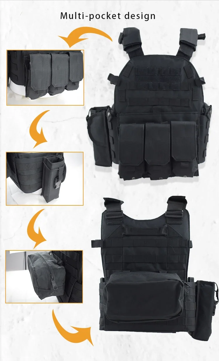 Chaleco táctico MOLLE porta placas airsoft outdoor - imagen 3
