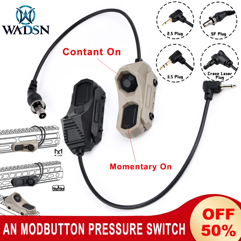 WADSN interruptor de presión táctico AXON para riel M-LOK Keymod - imagen 2