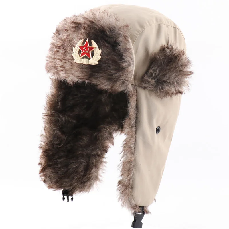 Gorro táctico soviético con emblema y protección auditiva - imagen 3