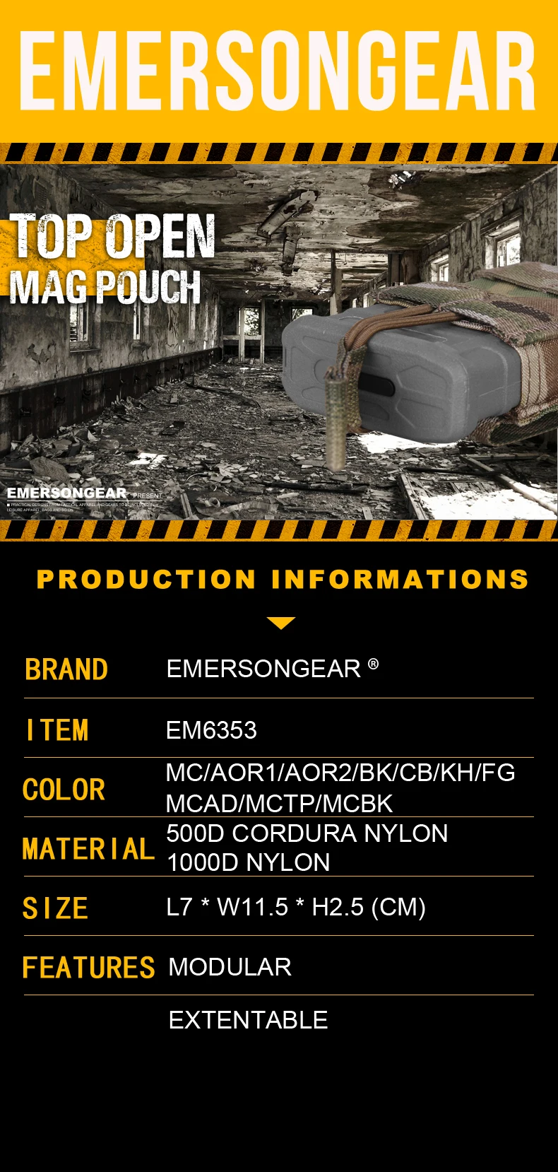Bolsa táctica Emersongear vista frontal
