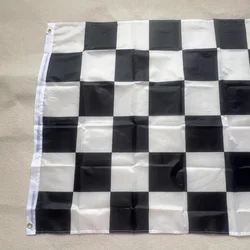 YI XIN Bandera F1 de carreras, poliéster resistente blanco y negro