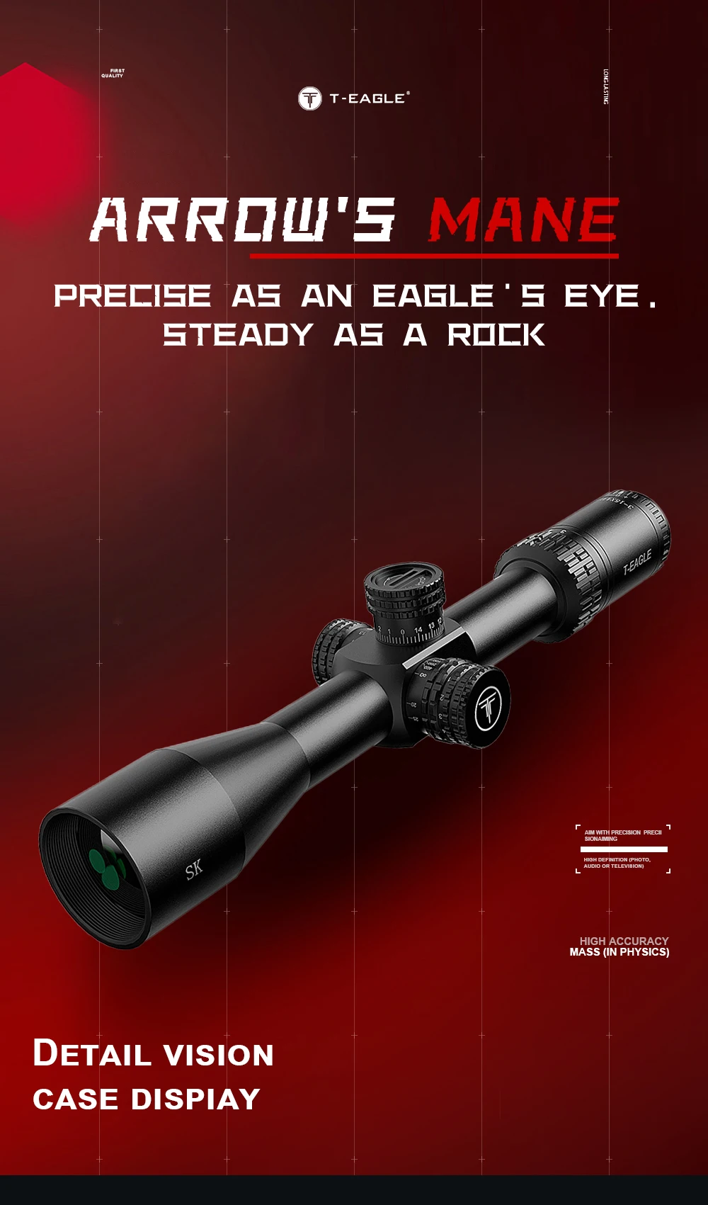Vista general del visor T-Eagle SK con enfoque táctico