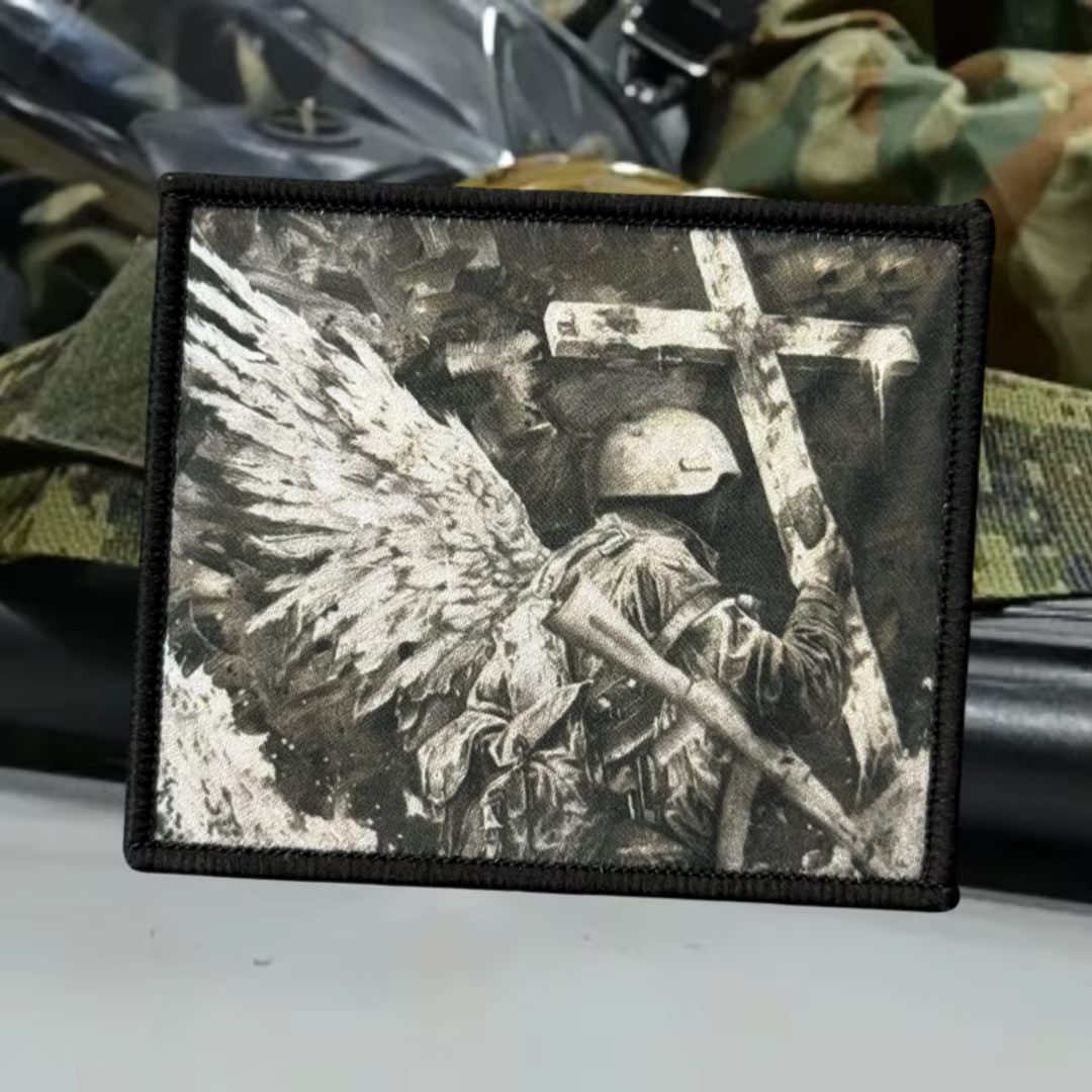 Parche táctico Ángel de la Victoria gancho y bucle para mochila o ropa - imagen 2