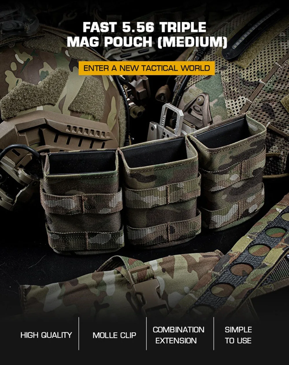 Funda táctica triple con sistema Molle