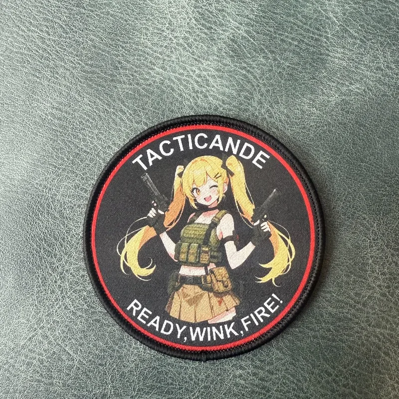 Parche táctico anime con velcro, chica rubia de dos colas mochila - imagen 4