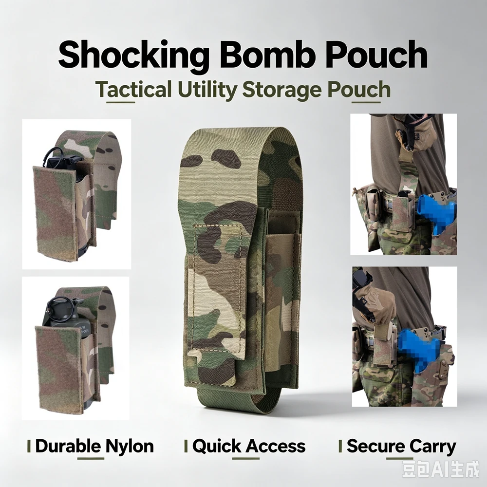Bolsa portagranadas MOLLE resistente a golpes camuflaje - imagen 3