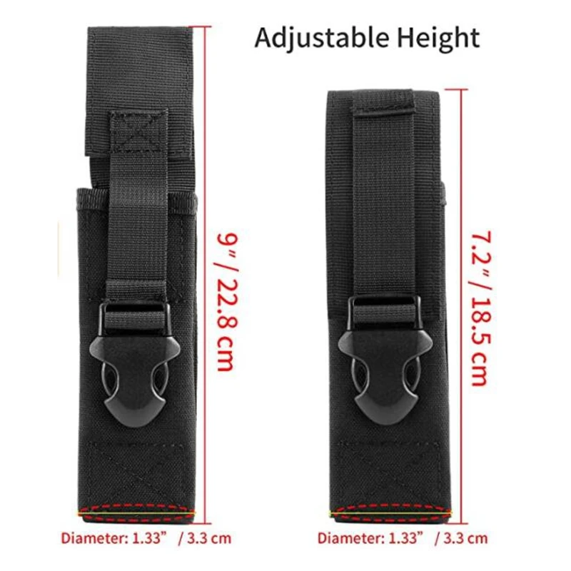 Funda táctica MOLLE para linterna, estuche EDC cinturón - imagen 3
