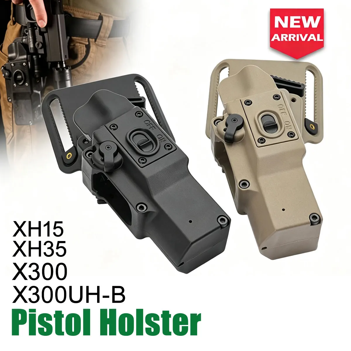 Funda táctica Glock con adaptador universal para linterna Surefir - imagen 4